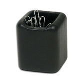 Classic Black Leather Paperclip Holder